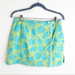 Lilly Pulitzer Blue & Green Seashell Mini Skirt